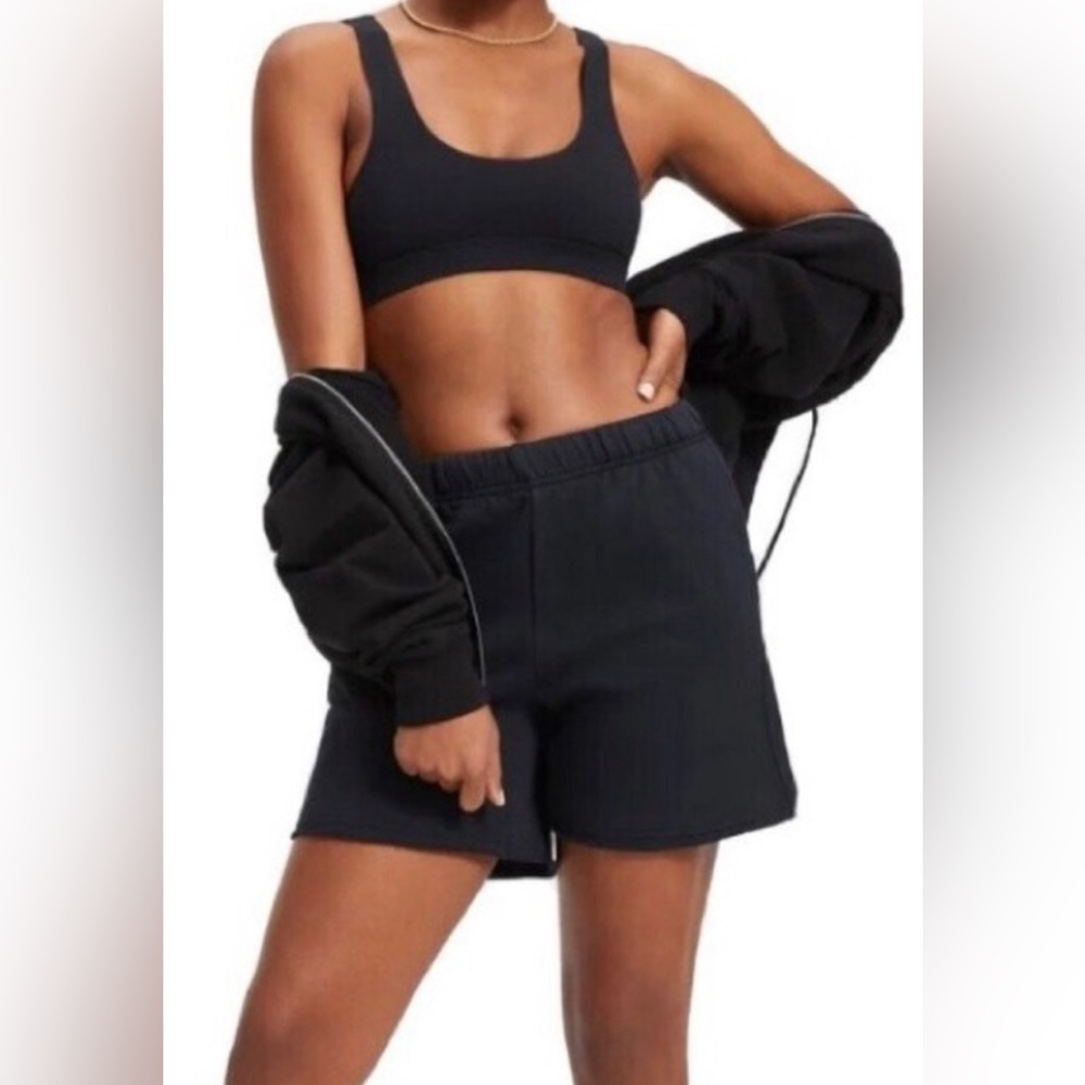 Women’s Good American Lounge Essential Scoop Sports Bra Black Size 3/Large